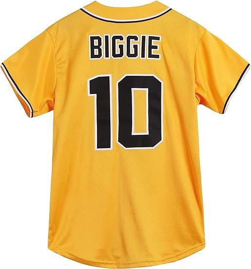 Baseball jersey men's #10 BIGGIE retro jersey cardigan jerseys