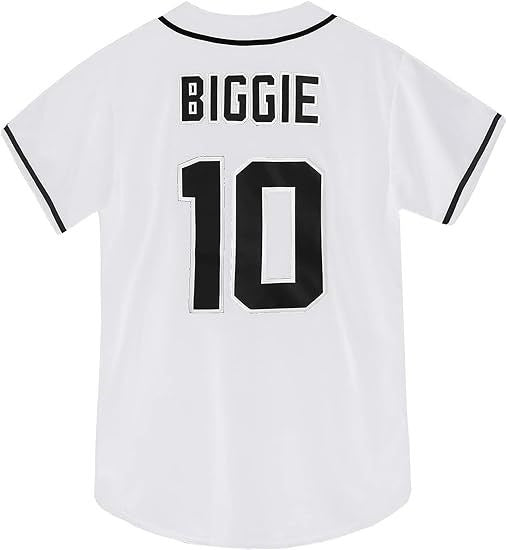 Baseball jersey men's #10 BIGGIE retro jersey cardigan jerseys