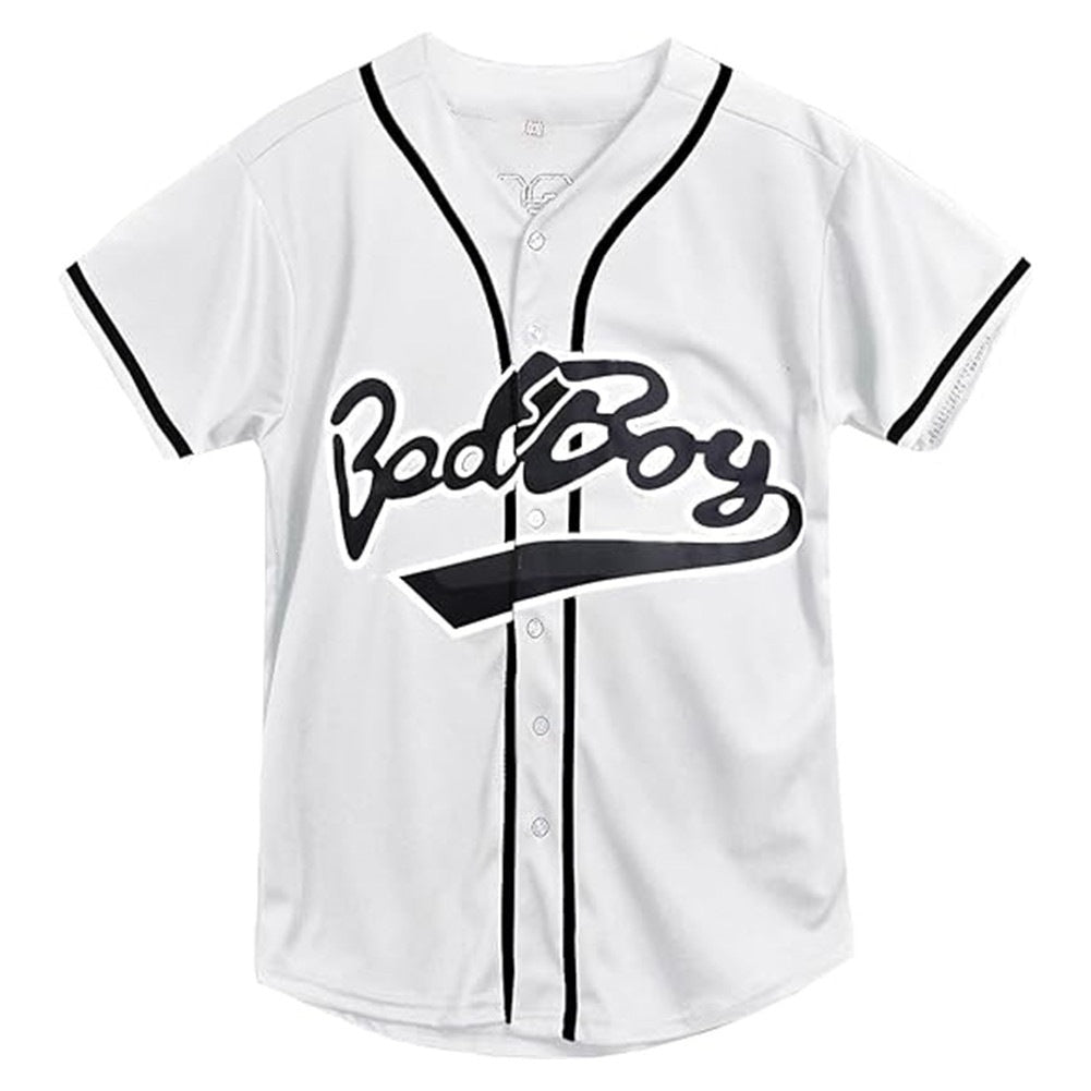 Baseball jersey men's Blank White retro jersey cardigan jerseys